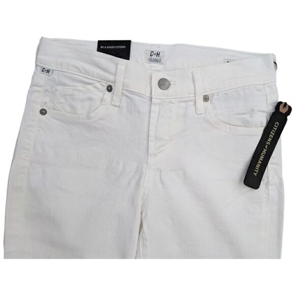 Citizens of Humanity Santorini White Avedon Ultra Skinny Low Rise Jean Sz 25 NWT - Picture 4 of 9